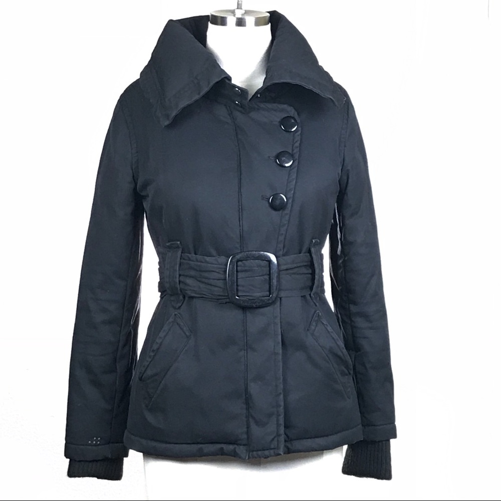 Soia & Kyo Black Belted Down Coat Size M